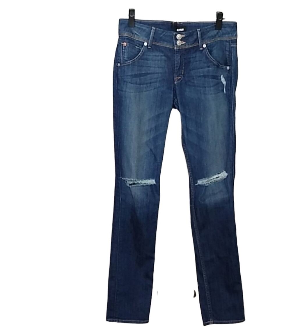 Hudson Collin Flap Waist Size 27 Dark Wash Distressed Skinny Jean